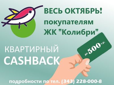 Квартирный кэшбэк до 500 тыс!